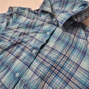 Duluth Trading Co Women’s Sidewinder Plaid Button Down Shirt Large NWT